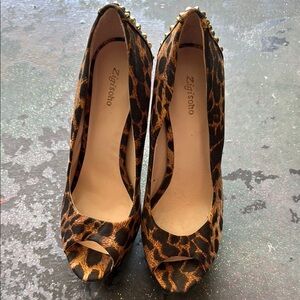 Zigi Soho Brown Leopard Print Heels